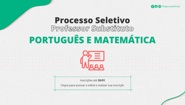 PS Professor substituto de Português e de Matemática