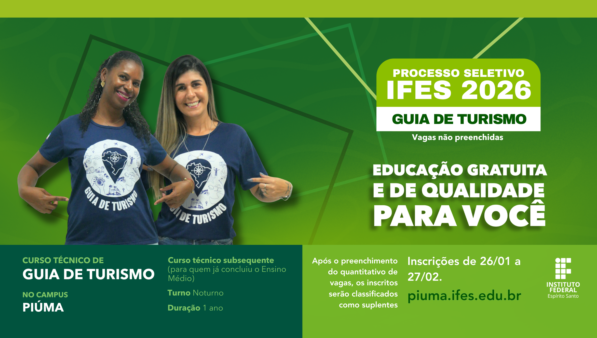 Técnico em Guia de Turismo -  Vagas Não Preenchidas